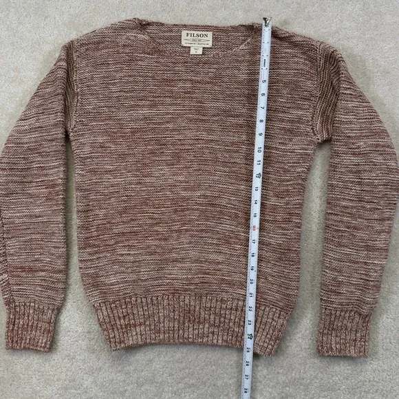 Filson Lake Quinault Sweater Women's Medium Natural Clay Melange Chunky Cotton - Picture 4 of 9